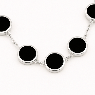 EQUAL ONYX BRACELET 950 STERLING SILVER